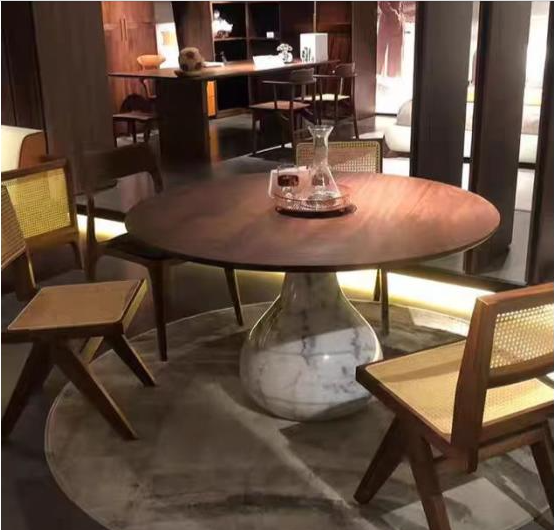 Solid Wood Dining Table Modern Design for Home Dining Room